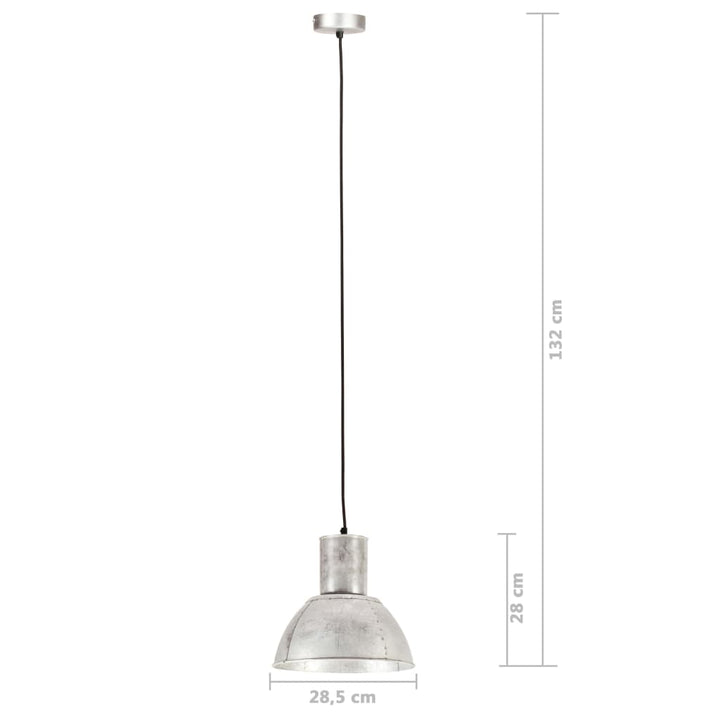 Hanglamp rond 25 W E27 28,5 cm zilverkleurig