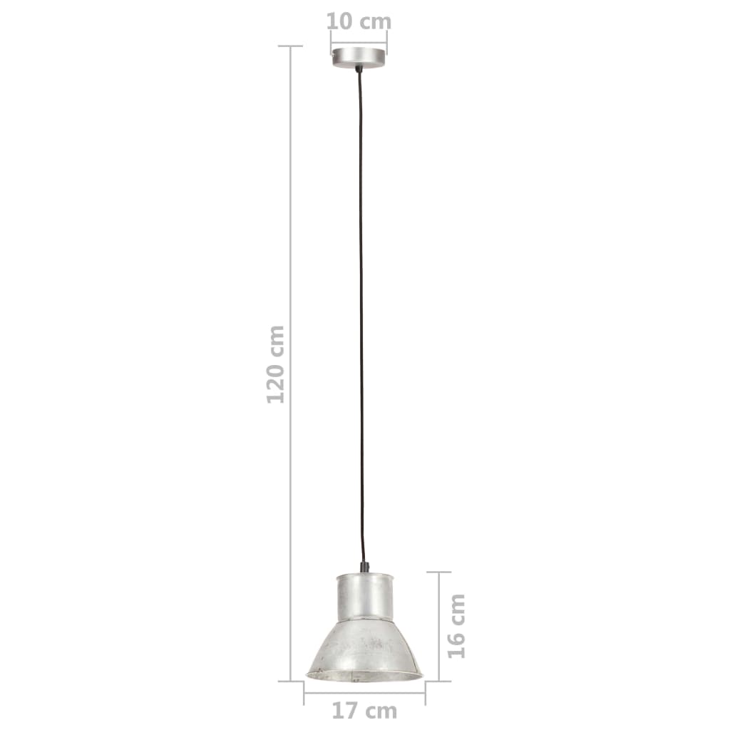 Hanglamp rond 25 W E27 17 cm zilverkleurig