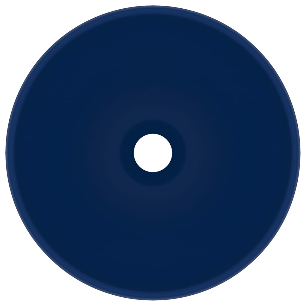 Wastafel rond 32,5x14 cm keramiek mat donkerblauw