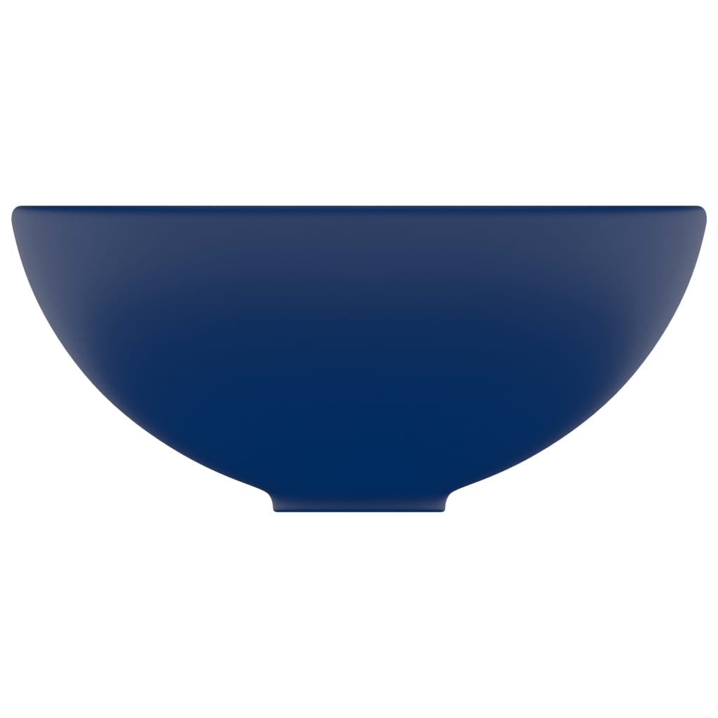 Wastafel rond 32,5x14 cm keramiek mat donkerblauw