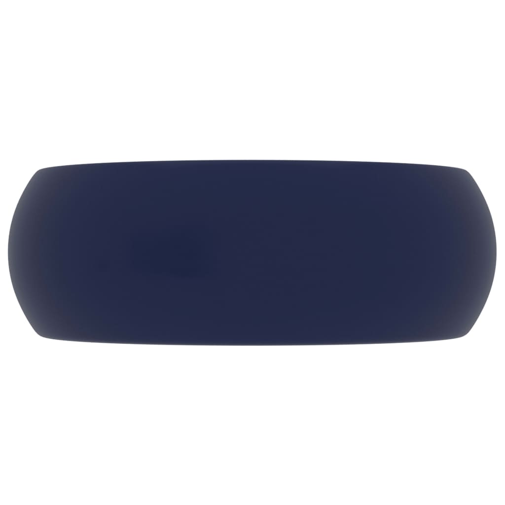 Wastafel rond 40x15 cm keramiek mat donkerblauw