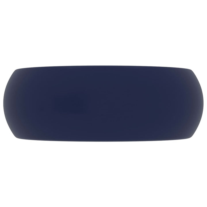 Wastafel rond 40x15 cm keramiek mat donkerblauw