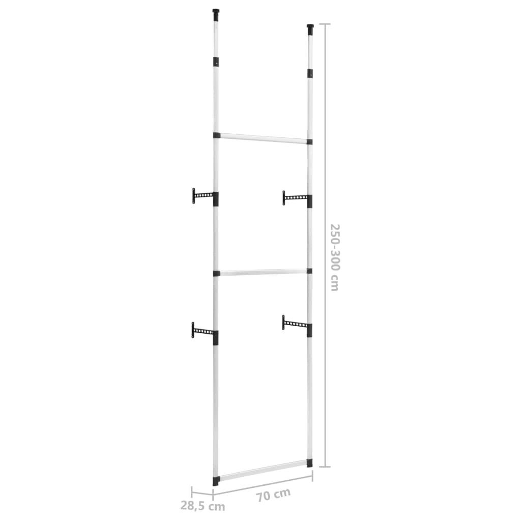 Kledingkastsysteem met stangen telescopisch aluminium