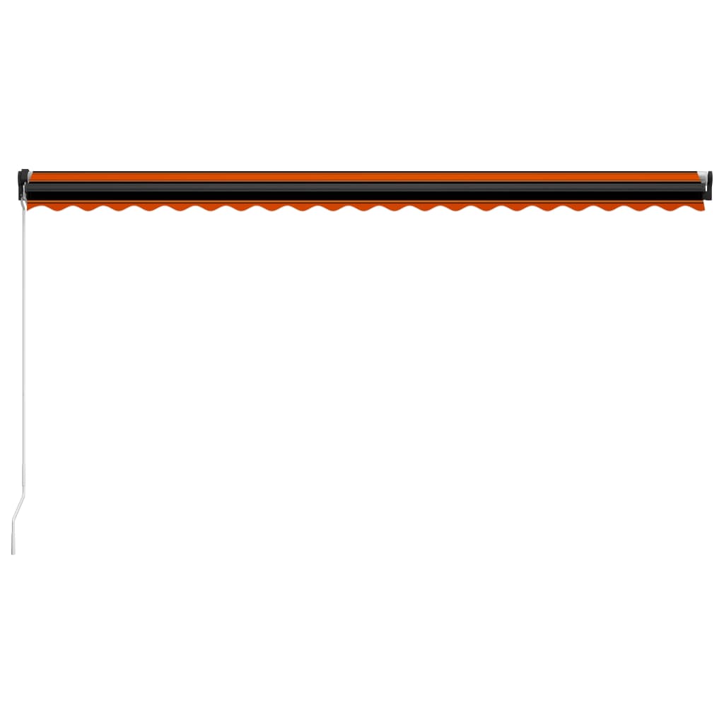 Luifel handmatig uittrekbaar met LED 500x300 cm oranje en bruin