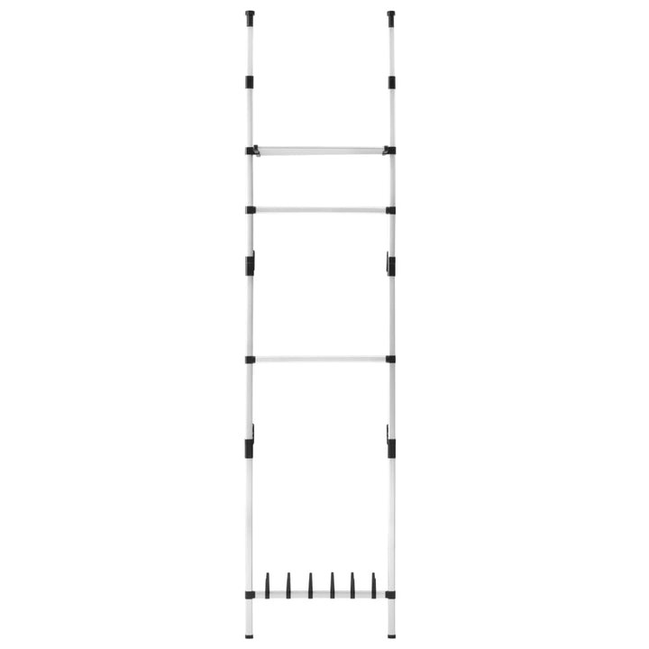 Kledingkastsysteem met stangen en schap telescopisch aluminium