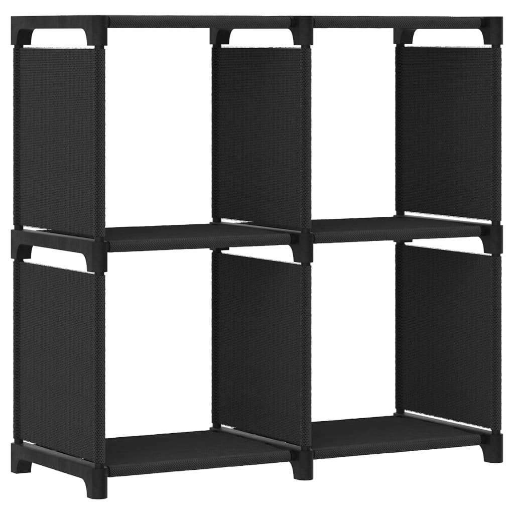 Kast met 4 vakken 69x30x72,5 cm stof zwart