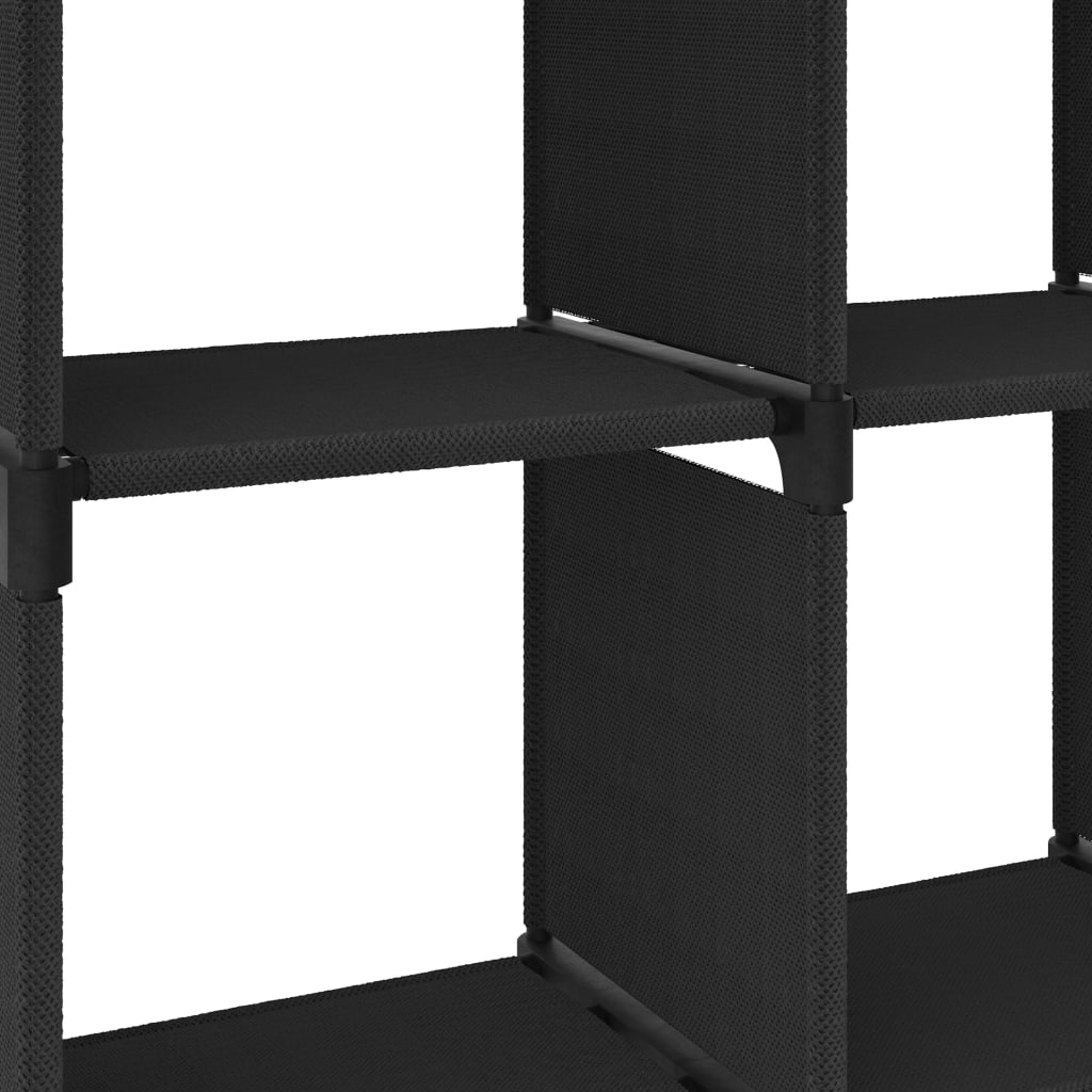 Kast met 4 vakken 69x30x72,5 cm stof zwart