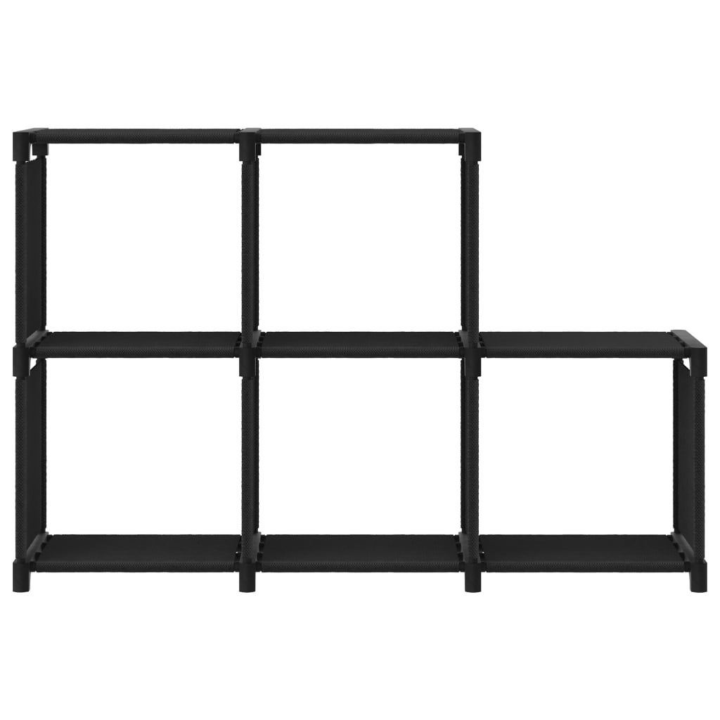 Kast met 5 vakken 103x30x72,5 cm stof zwart