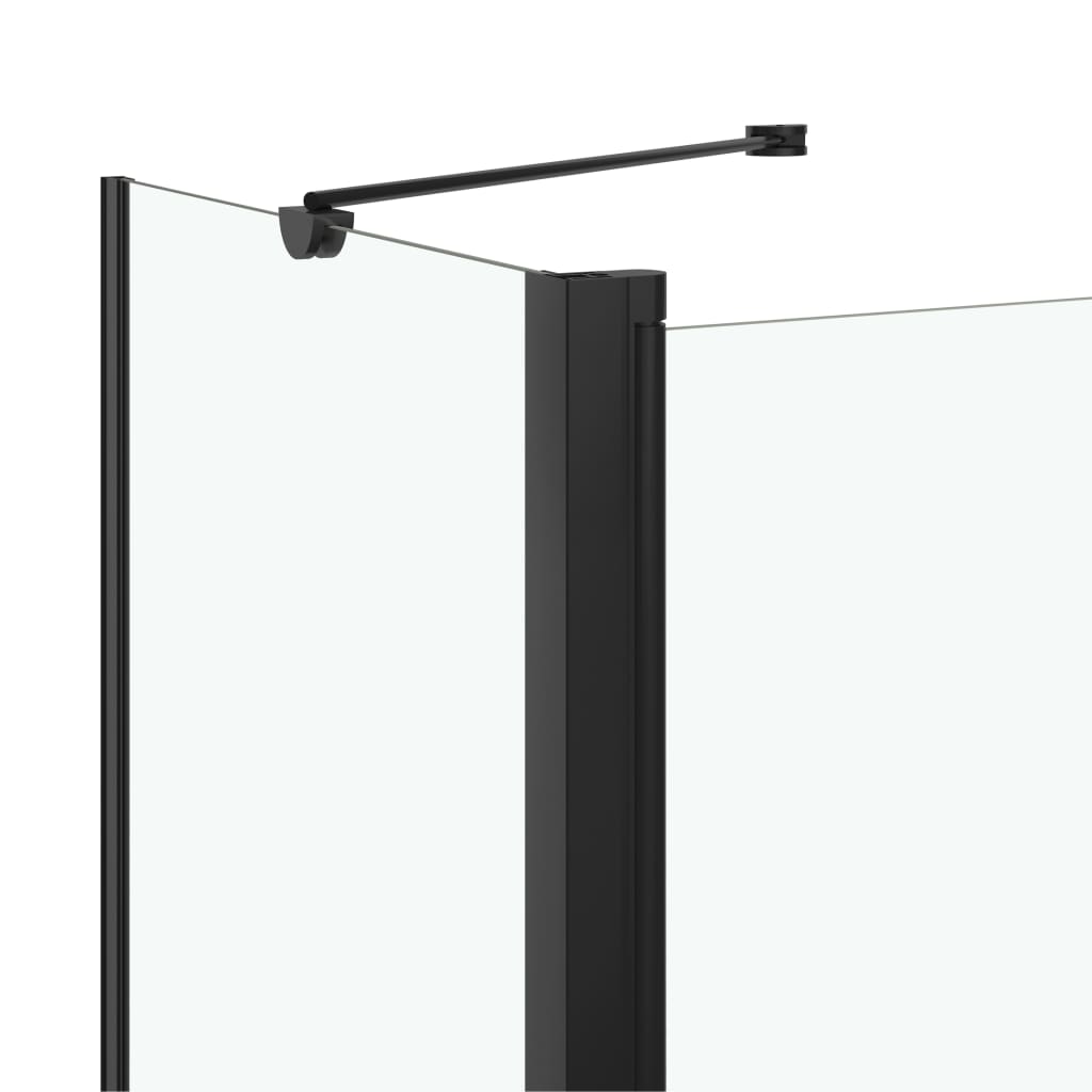 Douche klapwand 120x68x130 cm ESG zwart