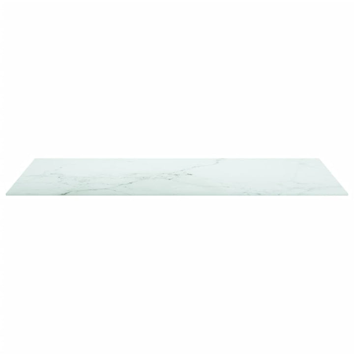 Tafelblad 100x50 cm 6 mm gehard glas met marmeren design wit