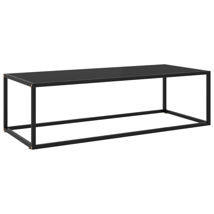 Salontafel met zwart glas 120x50x35 cm zwart