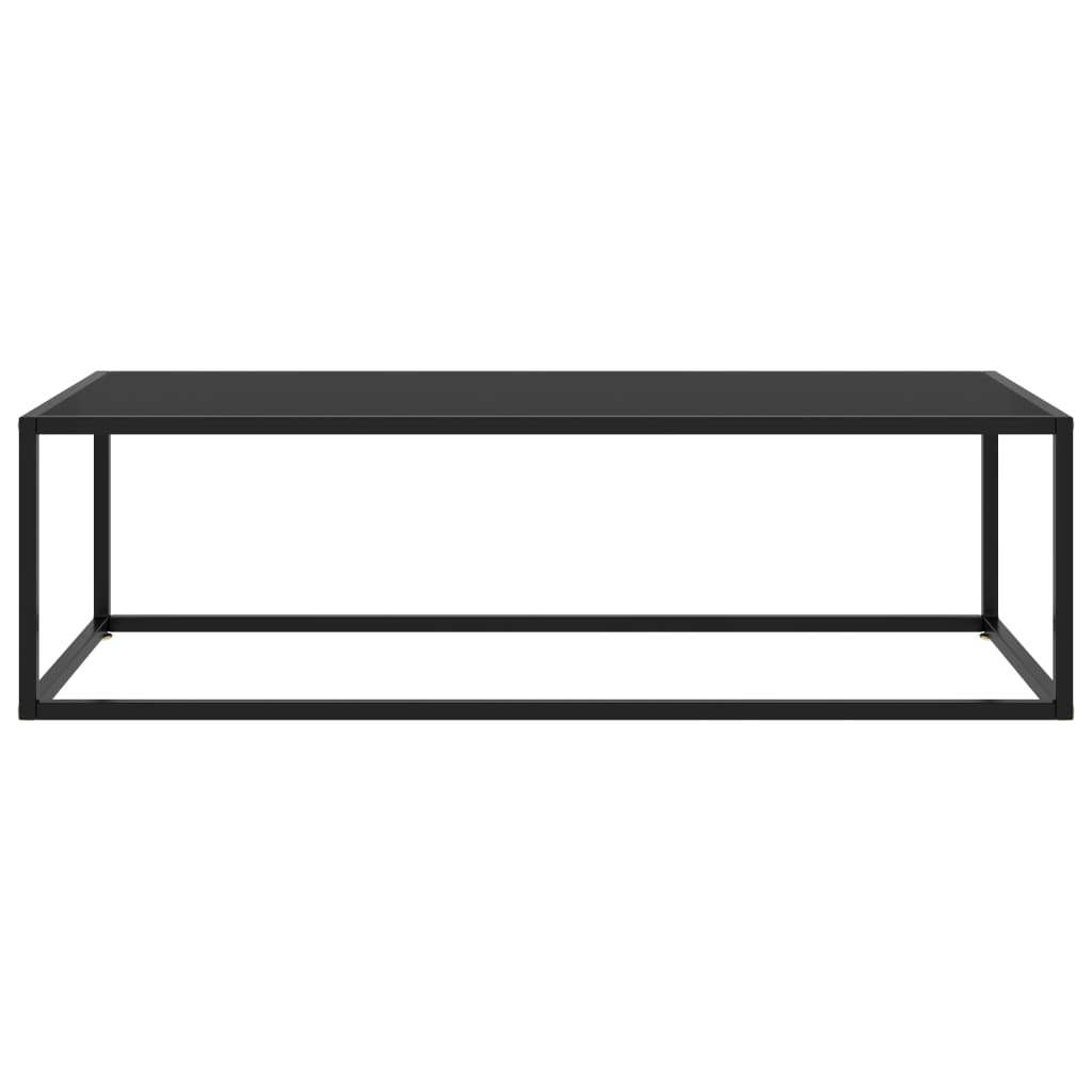 Salontafel met zwart glas 120x50x35 cm zwart