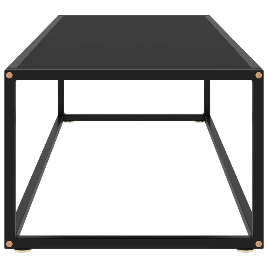 Salontafel met zwart glas 120x50x35 cm zwart