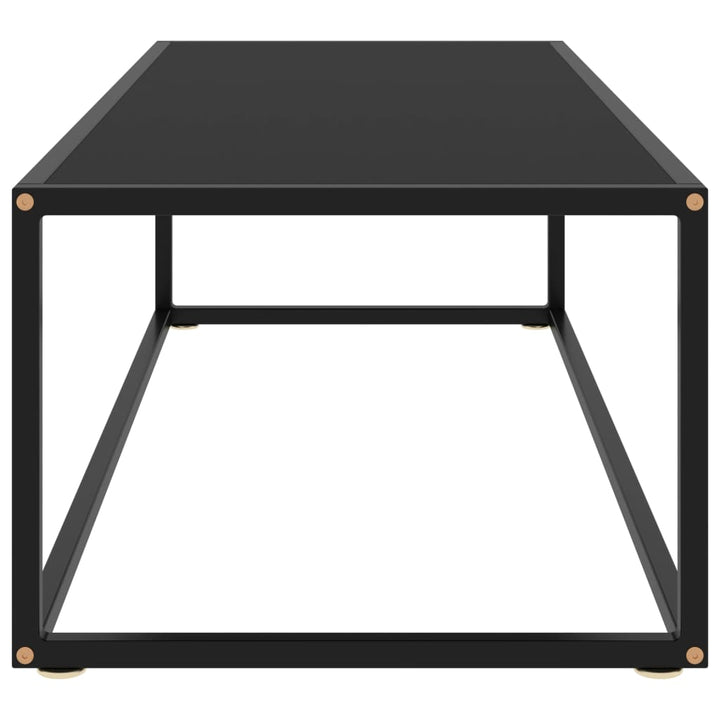 Salontafel met zwart glas 120x50x35 cm zwart