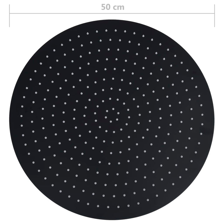 Regendouchekop rond 50 cm roestvrij staal zwart