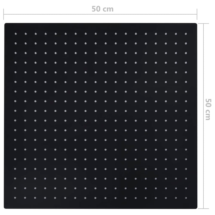 Regendouchekop vierkant 50x50 cm roestvrij staal zwart