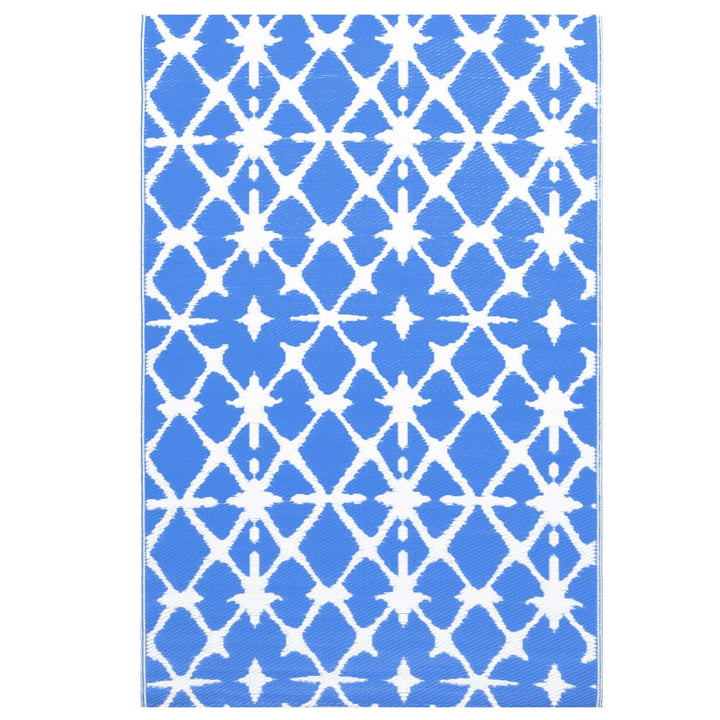 Buitenkleed 80x150 cm PP blauw en wit