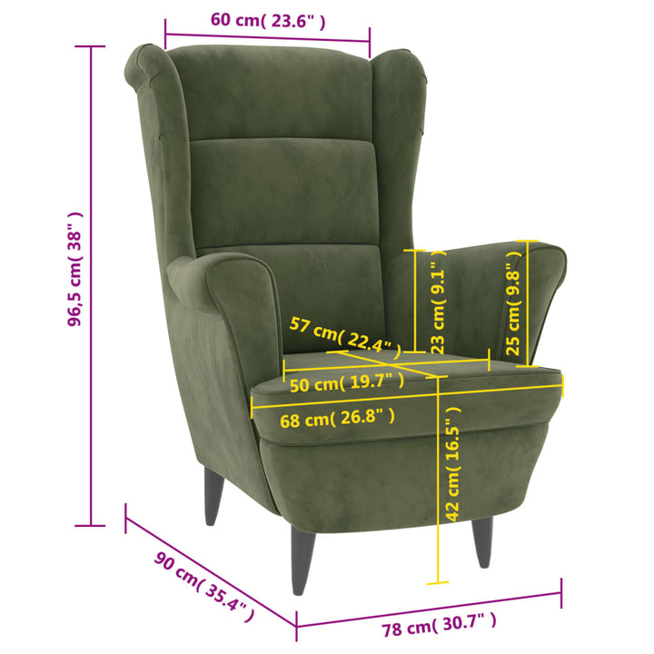 Fauteuil fluweel lichtgroen