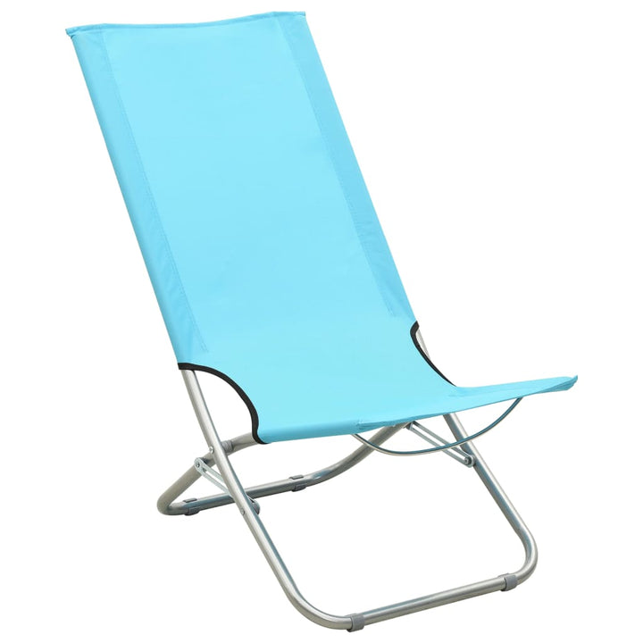 Strandstoelen 2 st inklapbaar stof turquoise