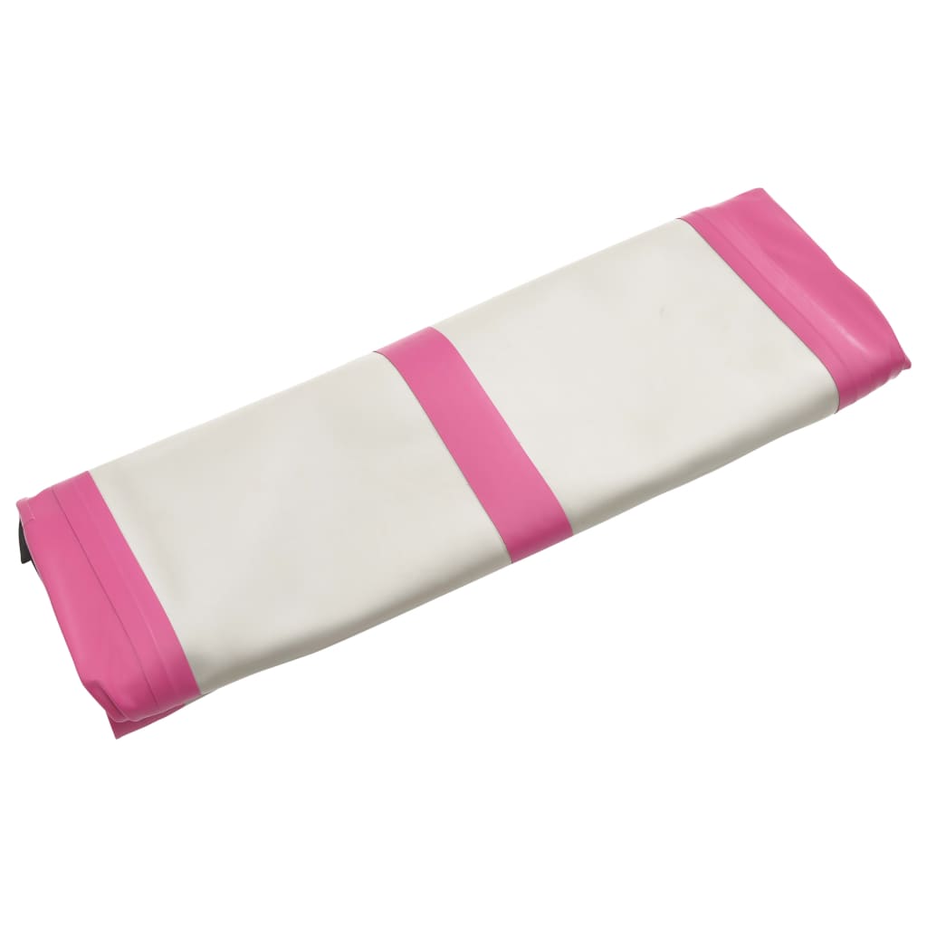 Gymnastiekmat met pomp opblaasbaar 300x100x20 cm PVC roze