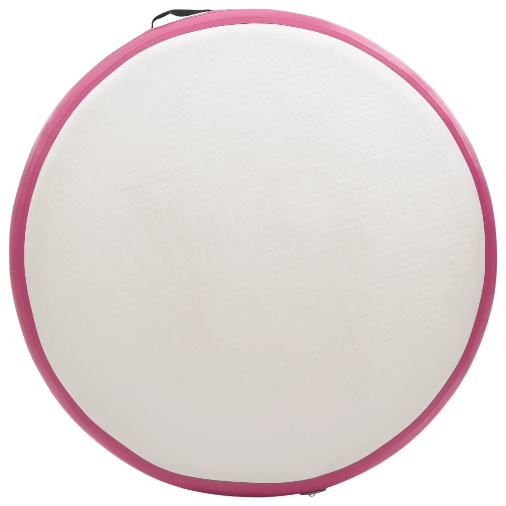 Gymnastiekmat met pomp opblaasbaar 100x100x15 cm PVC roze