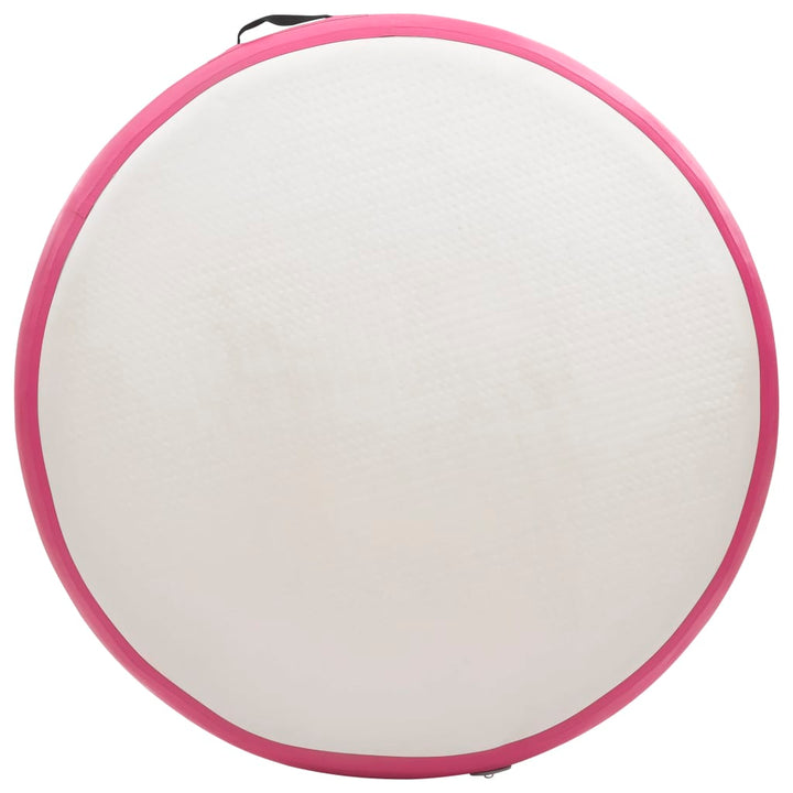 Gymnastiekmat met pomp opblaasbaar 100x100x15 cm PVC roze