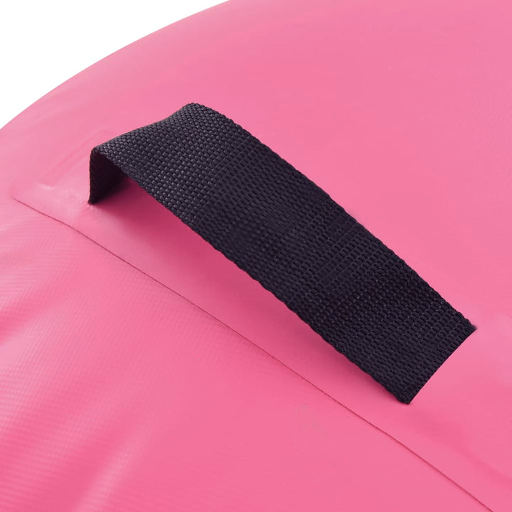 Gymnastiekrol met pomp opblaasbaar 100x60 cm PVC roze