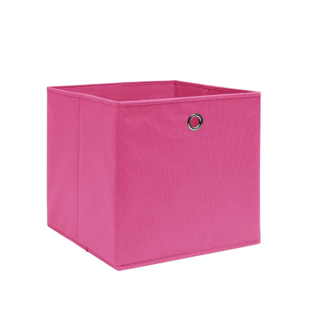 Opbergboxen 4 st 28x28x28 cm nonwoven stof roze