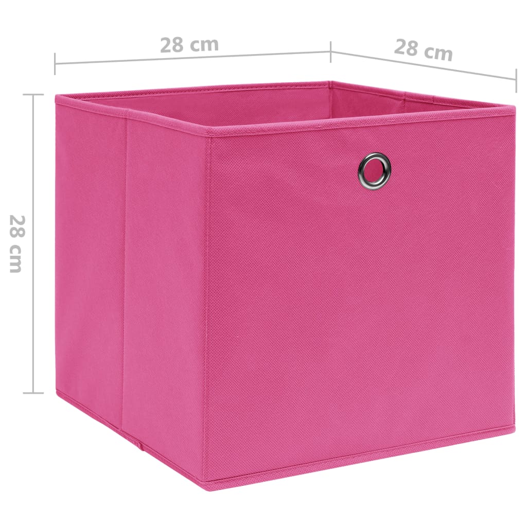 Opbergboxen 10 st 28x28x28 cm nonwoven stof roze