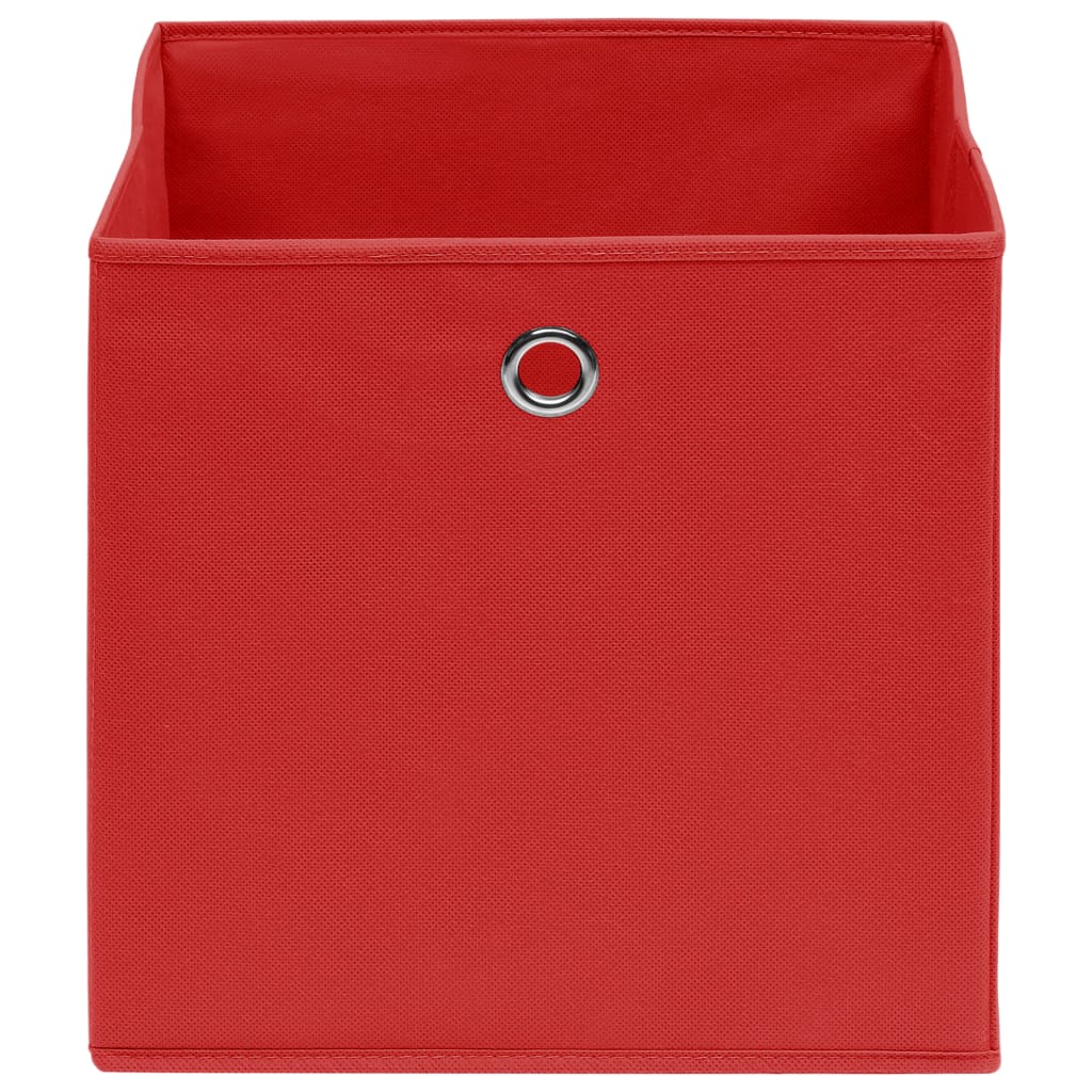 Opbergboxen 4 st 28x28x28 cm nonwoven stof rood