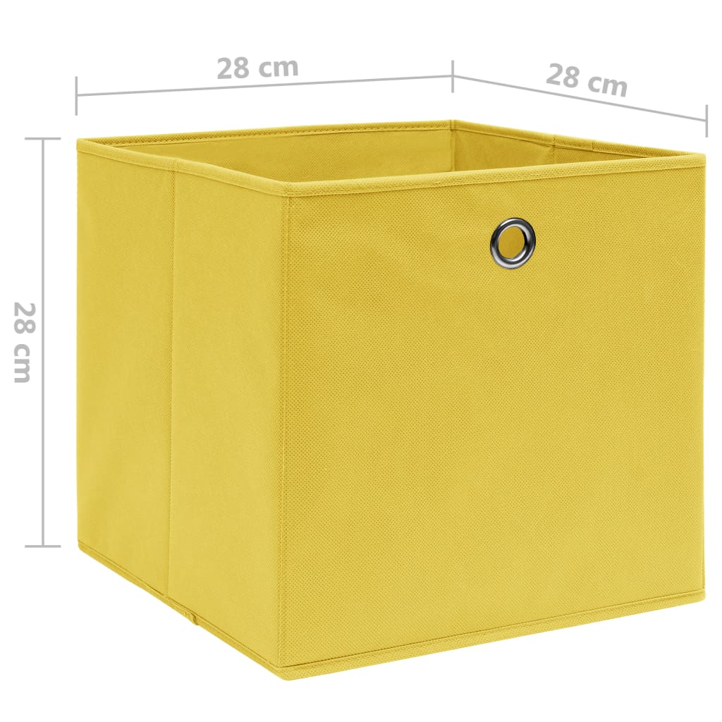 Opbergboxen 10 st 28x28x28 cm nonwoven stof geel