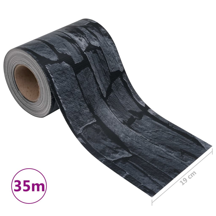 Tuinscherm steen-look 35x0,19 m PVC grijs