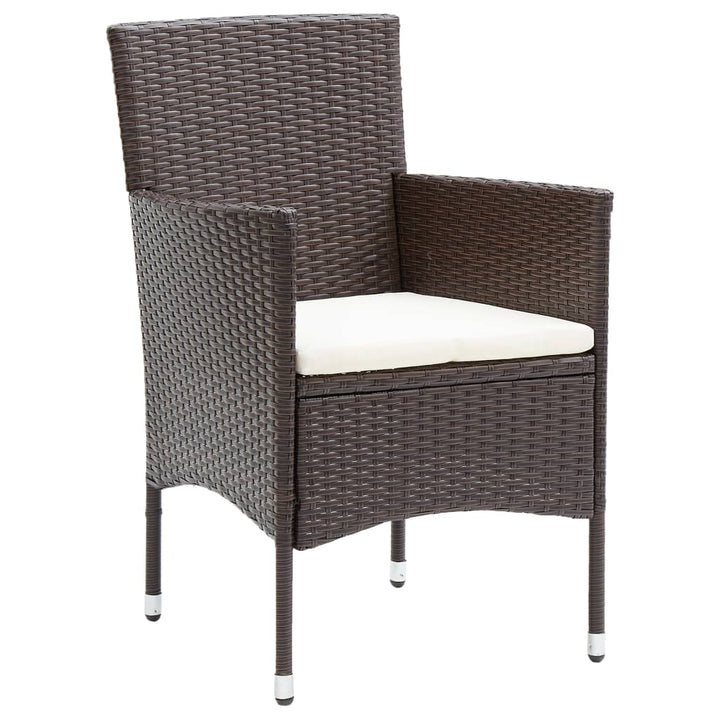 Tuinstoelen 4 st poly rattan bruin