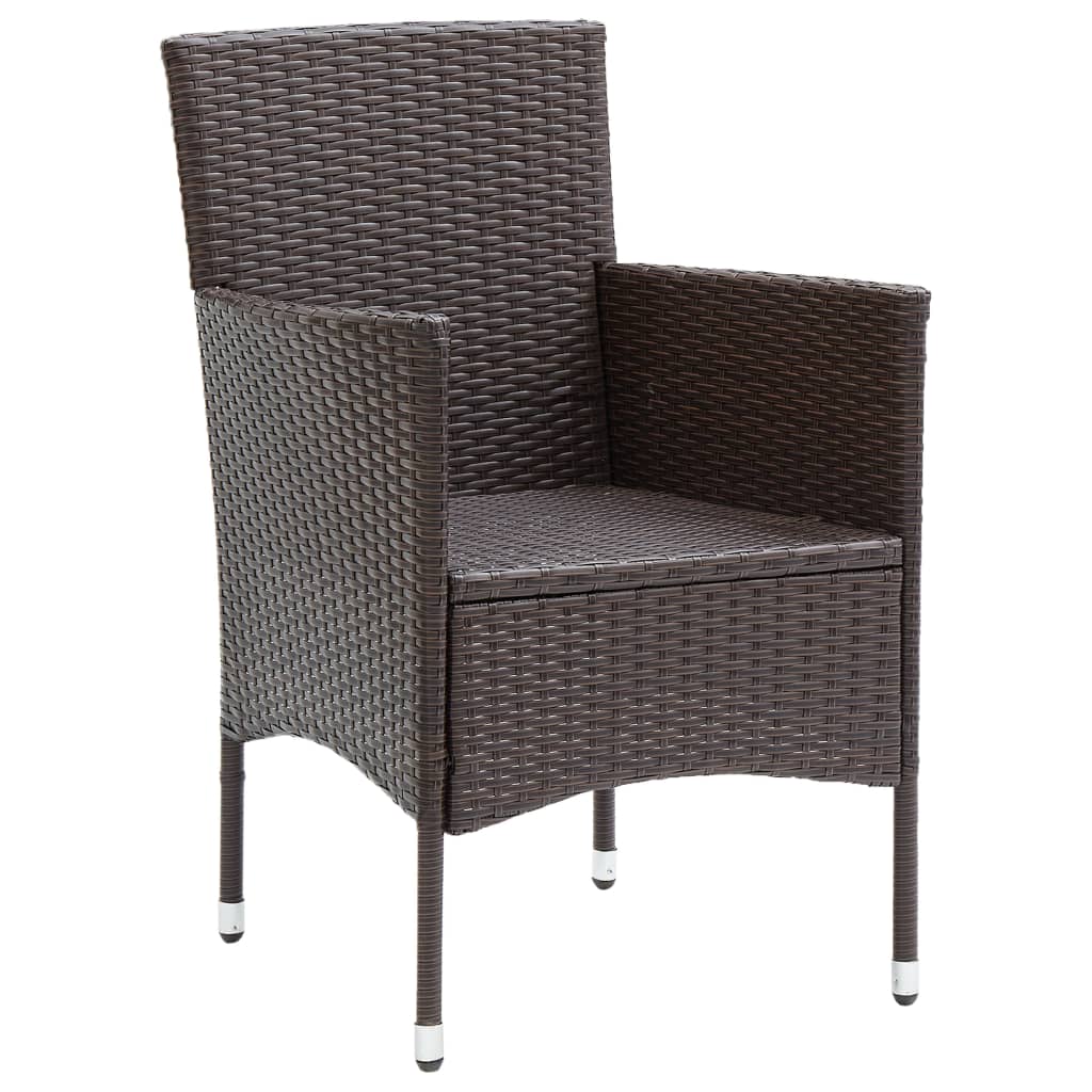 Tuinstoelen 4 st poly rattan bruin