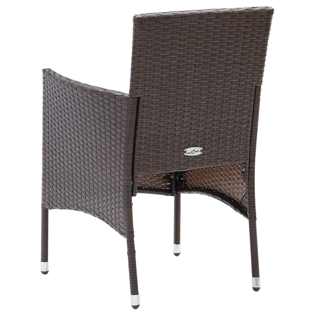 Tuinstoelen 4 st poly rattan bruin