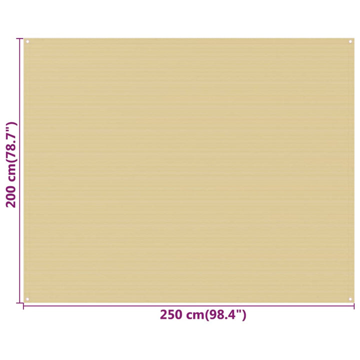 Tenttapijt 250x200 cm HDPE beige
