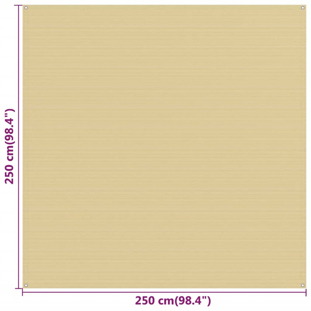 Tenttapijt 250x250 cm HDPE beige