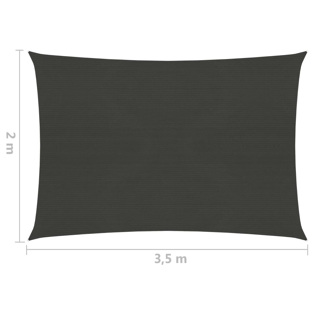 Zonnescherm 2x3,5 m HDPE antracietkleurig
