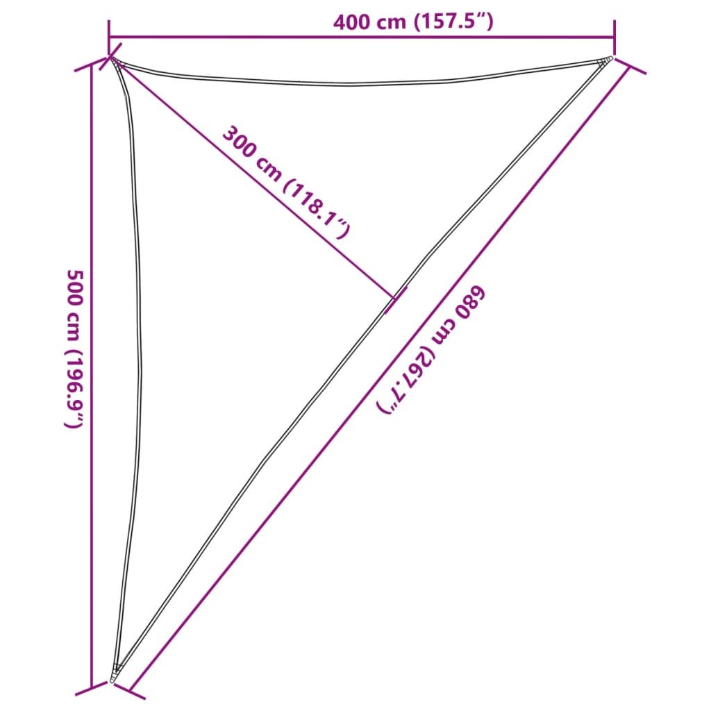 Zonnezeil 160 g/m² 4x5x6,8 m HDPE antracietkleurig