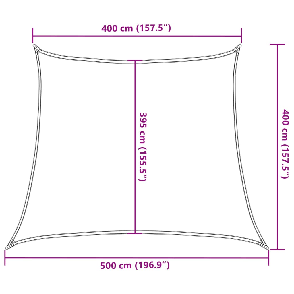 Zonnezeil 160 g/m² 4/5x4 m HDPE antracietkleurig