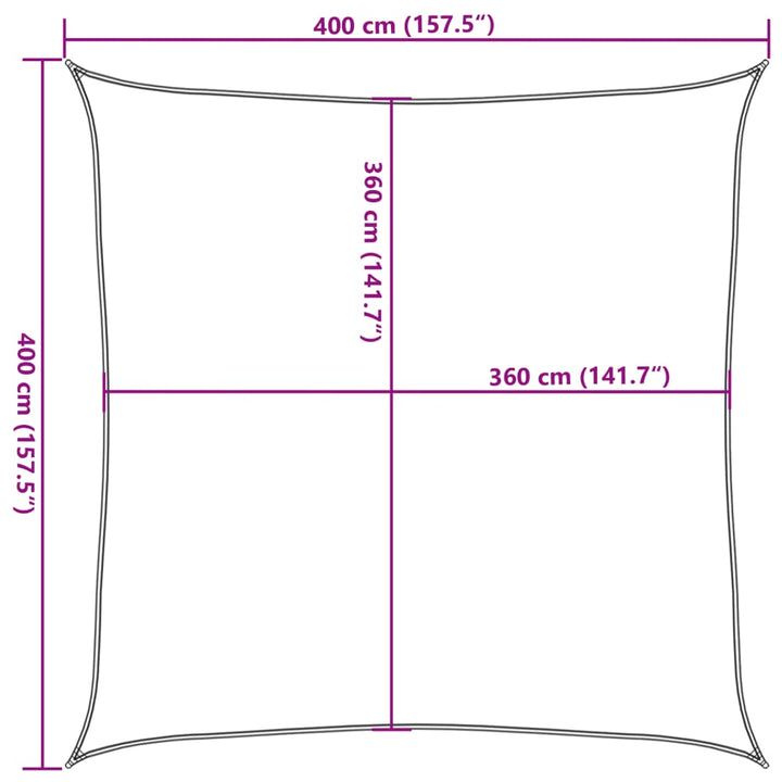 Zonnezeil 160 g/m² 4x4m HDPE beige