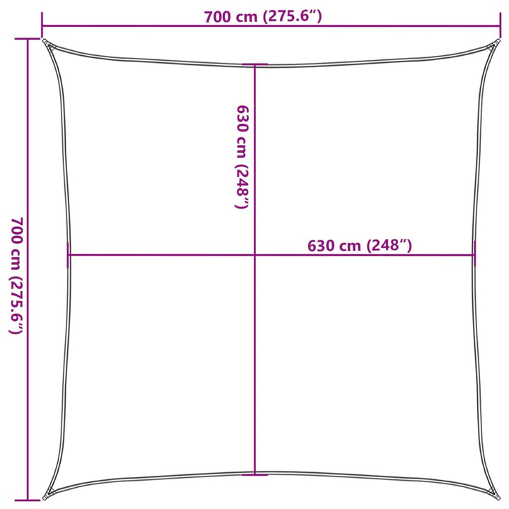 Zonnezeil 160 g/m² 2x2,5 m HDPE beige