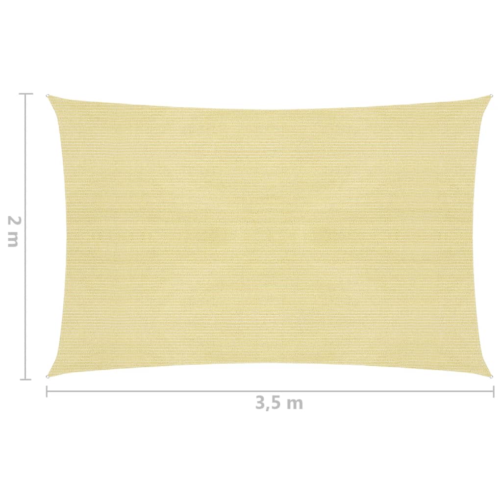 Zonnezeil 160 g/m² 2x3,5 m HDPE beige