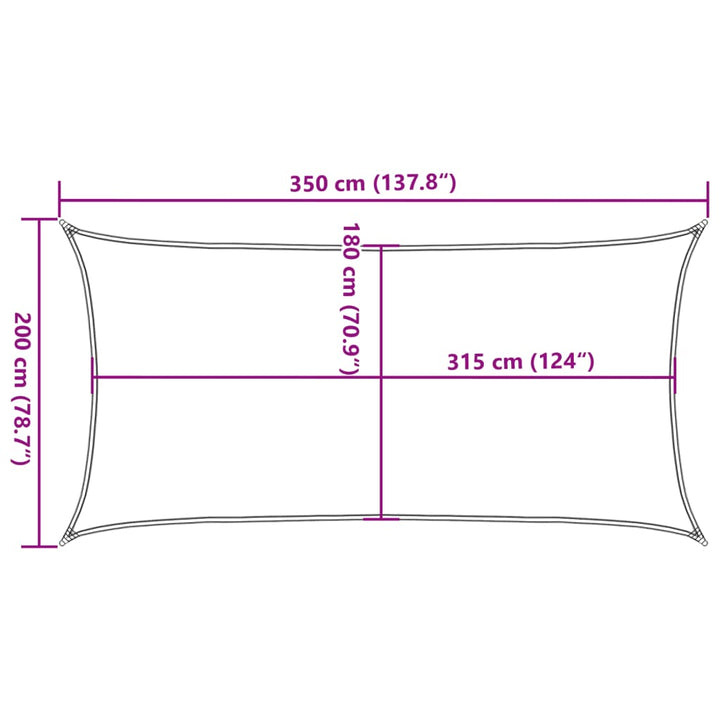 Zonnezeil 160 g/m² 2x3,5m HDPE crèmekleurig