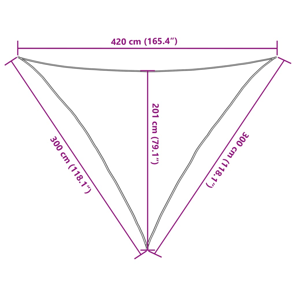 Zonnezeil 160 g/m² 3x3x4,2m HDPE crèmekleurig