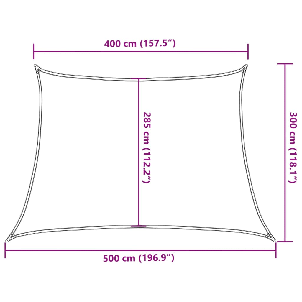 Zonnezeil 160 g/m² 4/5x3 m HDPE wit