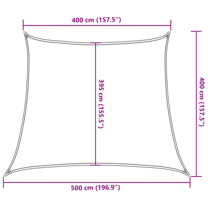 Zonnezeil 160 g/m² 4/5x4 m HDPE wit