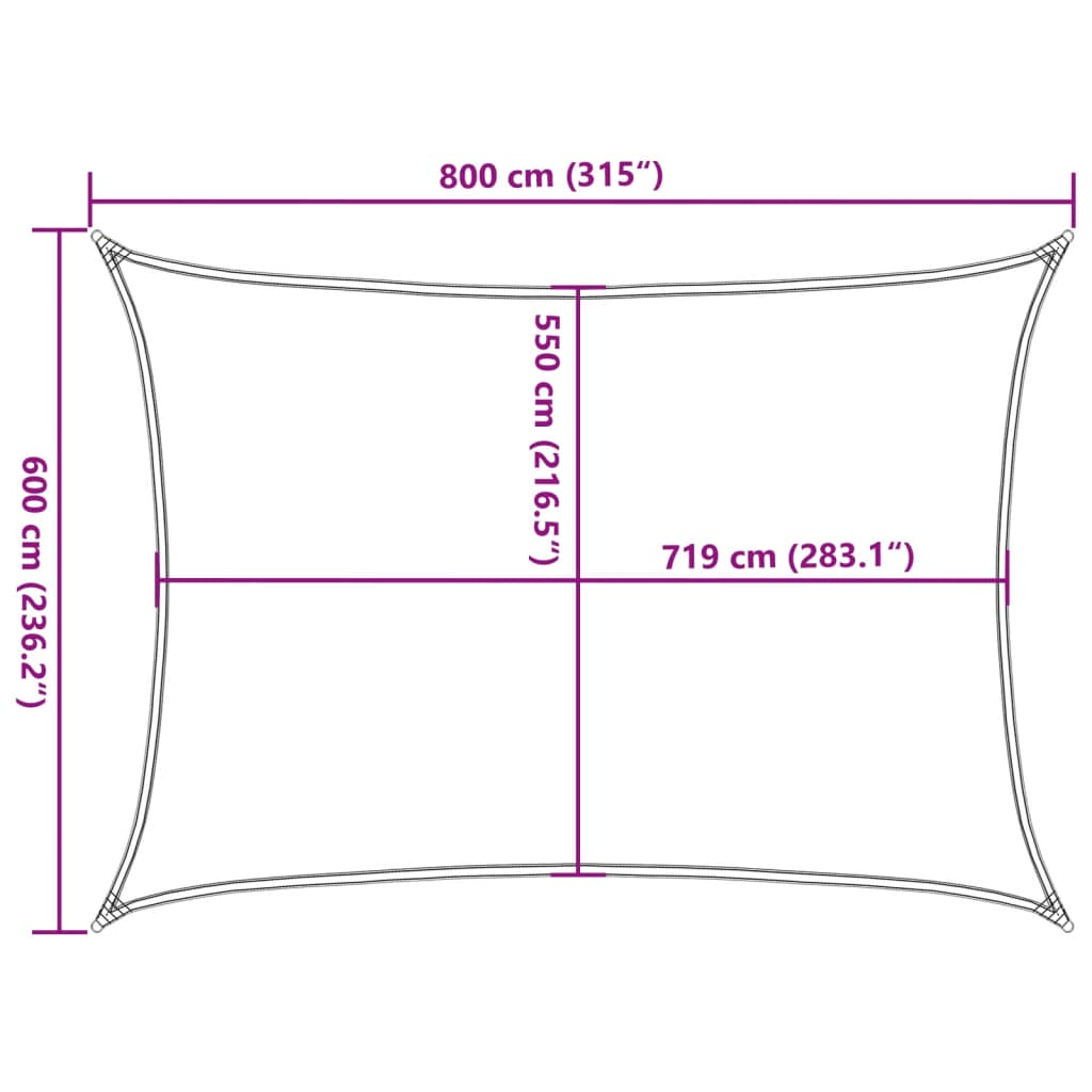 Zonnezeil 160 g/m² 6x8 m HDPE lichtgroen