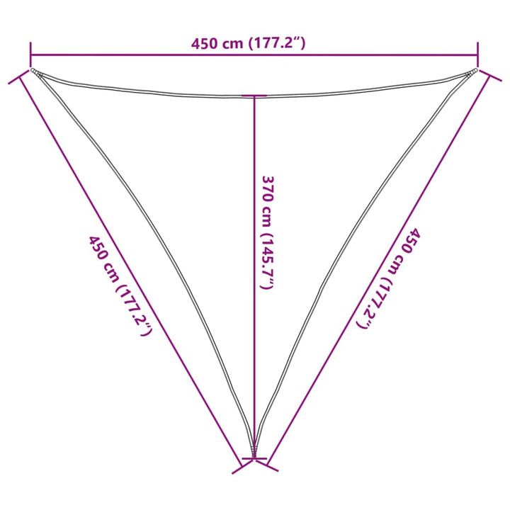 Zonnezeil 160 g/m² 4,5x4,5x4,5 m HDPE lichtgroen