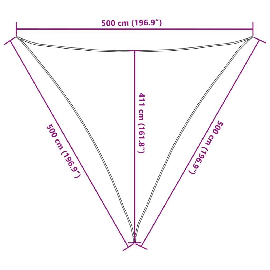 Zonnezeil 160 g/m² 5x5x5 m HDPE lichtgroen